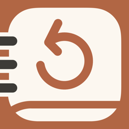 Cookback app icon — a notebook with a rewind arrow